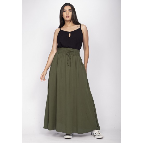 Saia Longa Viscose Verde