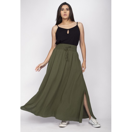 Saia Longa Viscose Verde