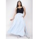 Saia Longa Viscose Azul Céu