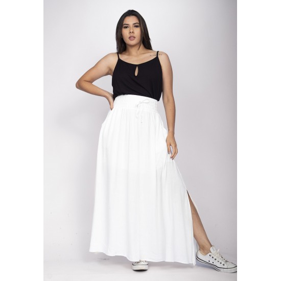 Saia Longa Viscose Branca