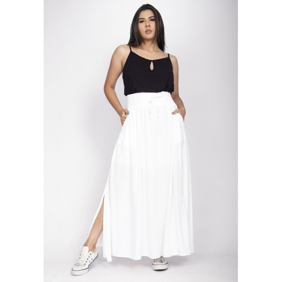 Saia Longa Viscose Branca