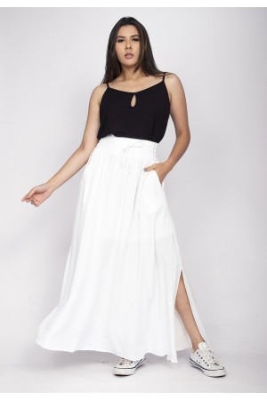 Saia Longa Viscose Branca