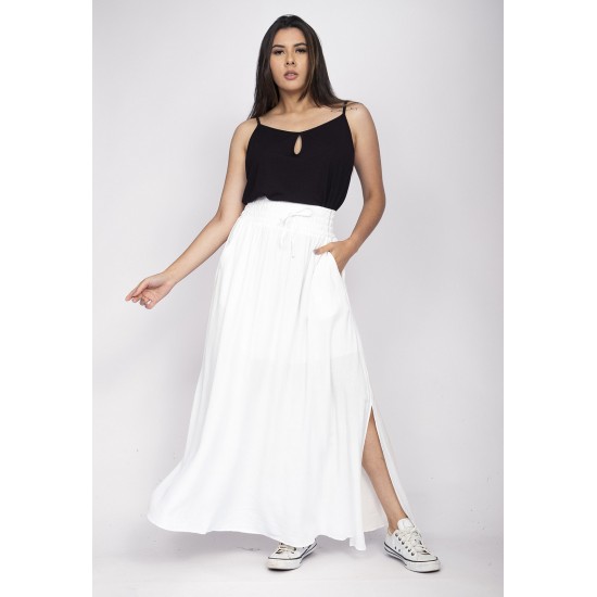 Saia Longa Viscose Branca
