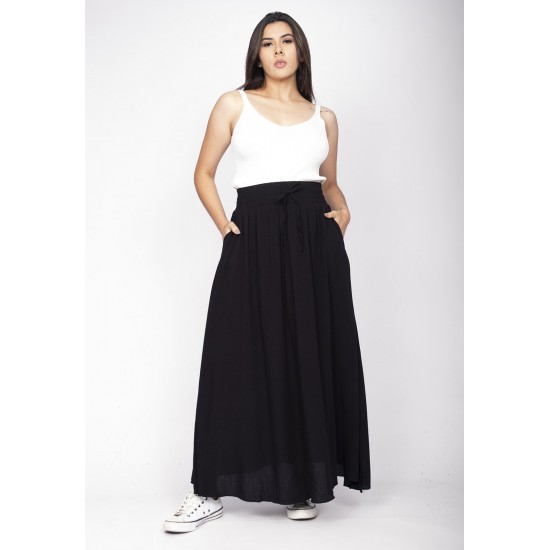 Saia Longa Viscose Preta