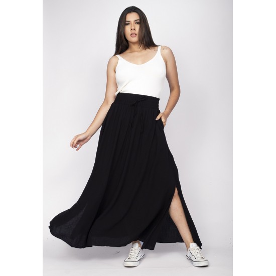 Saia Longa Viscose Preta