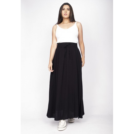 Saia Longa Viscose Preta