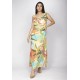 Vestido Midi Plano Estampa Samba das Cores