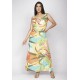 Vestido Midi Plano Estampa Samba das Cores