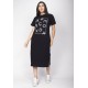 Vestido Midi Algodão Manga Curta Moda Evangélica Preto