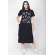 Vestido Midi Algodão Manga Curta Moda Evangélica Preto