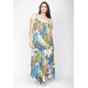 Vestido Longo Caçuá Viscose Alça Fina Estampa Brisa Botânica