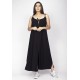 Vestido Longo Caçuá Viscose Alça Fina Preto
