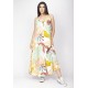 Vestido Longo Caçuá Viscose Alça Fina Estampa Aurora Suave