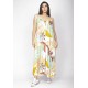 Vestido Longo Caçuá Viscose Alça Fina Estampa Aurora Suave