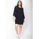 Vestido Curto Viscose Manga Ampla Balli Preto