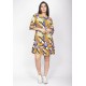 Vestido Curto Viscose Estampa Cores Vibrantes