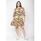 Vestido Curto Viscose Estampa Cores Vibrantes