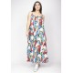 Vestido Longo Caçuá Viscose Alça Fina Estampa Floresce