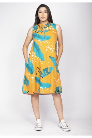 Vestido Midi Viscose Regata Piaf Aurora Botânica