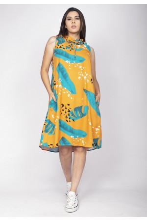 Vestido Midi Viscose Regata Piaf Aurora Botânica