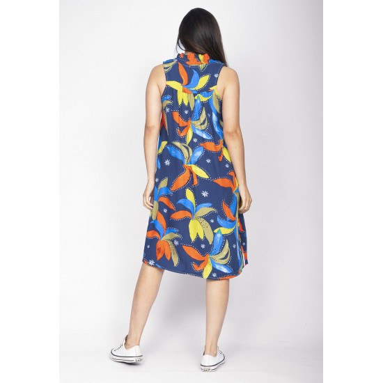 Vestido Midi Viscose Regata Piaf Maré Vibrante