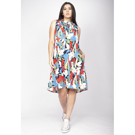 Vestido Midi Viscose Regata Piaf Floresce