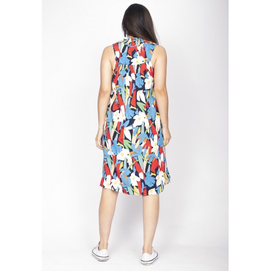Vestido Midi Viscose Regata Piaf Floresce