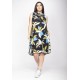 Vestido Midi Viscose Regata Piaf Jardim Noturno