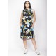 Vestido Midi Viscose Regata Piaf Jardim Noturno