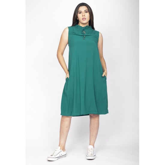 Vestido Midi Viscose Regata Piaf Verde
