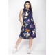 Vestido Midi Viscose Regata Piaf Estampa Festa das Flores Azul