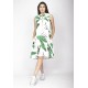 Vestido Midi Viscose Regata Piaf Folhagem Poetica