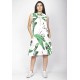 Vestido Midi Viscose Regata Piaf Folhagem Poetica