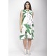 Vestido Midi Viscose Regata Piaf Folhagem Poetica