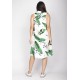 Vestido Midi Viscose Regata Piaf Folhagem Poetica