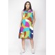 Vestido Midi Viscose Regata Piaf Jardim Azul