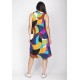 Vestido Midi Viscose Regata Piaf Jardim Azul