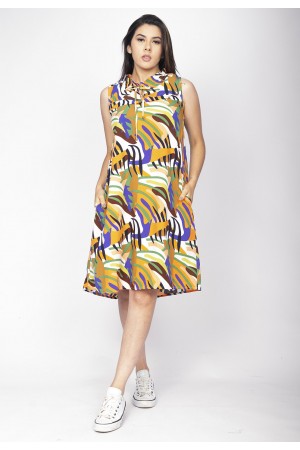 Vestido Midi Viscose Regata Piaf Cores Vibrante