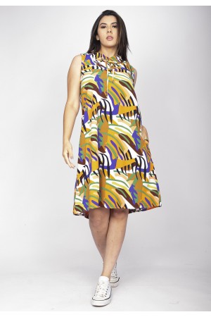 Vestido Midi Viscose Regata Piaf Cores Vibrante