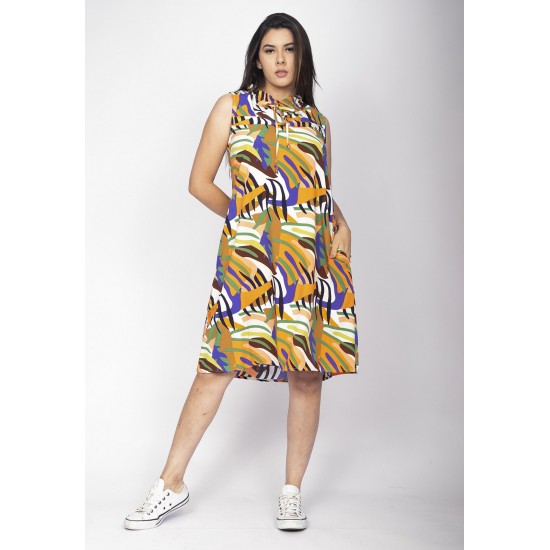 Vestido Midi Viscose Regata Piaf Cores Vibrante
