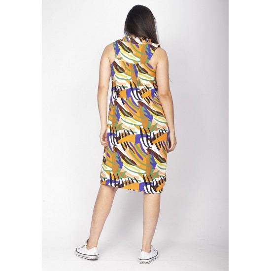 Vestido Midi Viscose Regata Piaf Cores Vibrante