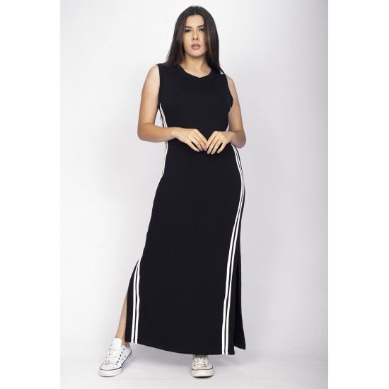 Vestido Midi Faixa Lateral Black