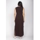 Vestido Midi Faixa Lateral Verde Marrom