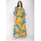 Vestido Midi Viscose Ciganinha com Lapela Estampa Aurora Botânica