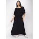 Vestido Midi Viscose Ciganinha com Lapela Preto