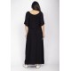 Vestido Midi Viscose Ciganinha com Lapela Preto