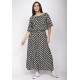 Vestido Midi Viscose Ciganinha com Lapela Estampa Encanto das Margaridas