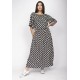 Vestido Midi Viscose Ciganinha com Lapela Estampa Encanto das Margaridas