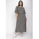 Vestido Midi Viscose Ciganinha com Lapela Estampa Encanto das Margaridas