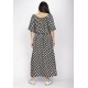 Vestido Midi Viscose Ciganinha com Lapela Estampa Encanto das Margaridas